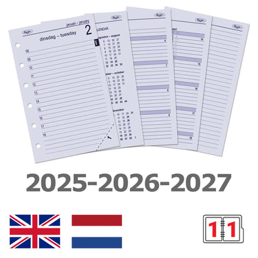 6231-25-26-27 125 x 80 mm Pocket 6 recharges de liant anneau quotidiennement nl en